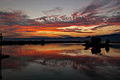 Inle Lake Myanmar. Sunset view from the resort. 